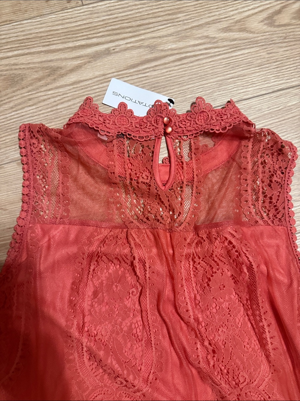 Notations Coral Lace High-Neck Sleeveless Top - Picture 8 of 8